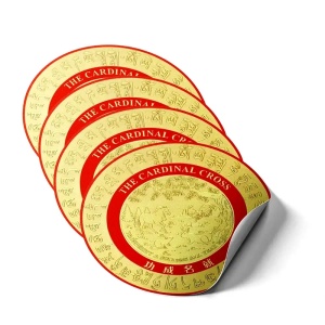 Sticker Feng Shui – Crucea Cardinală Auriu 4 cm, Pentru prosperitate, succes și direcție clară - Img 2