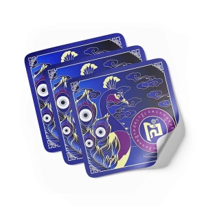 Sticker Feng Shui – Păunul Magic, pentru Protejarea Averii, 5 cm - Img 2