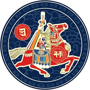 Sticker Feng Shui – Amuletă Windhorse pentru Perioada 9, albastru, 5 cm - Img 1