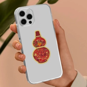 Sticker Feng Shui pentru Sănătate și Abundență – Tărtăcuța Wu Lou, roșu, 5 cm - Img 3