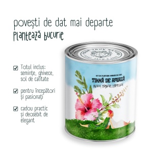 Kit de plantare Ierburi de ceai „Tihnă de amiază” – Hibiscus, Măghiran, Lemon Basil - Img 5