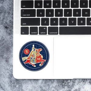 Sticker Feng Shui – Amuletă Windhorse pentru Perioada 9, albastru, 5 cm - Img 4