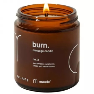 Lumanare pentru masaj cu eucalipt si lemn de santal Burn no.3, 113.3 g, Maude - Img 1