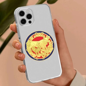 Sticker Feng Shui – Bivol, Cocos și Șarpe, 2025, roșu, 5 cm - Img 3