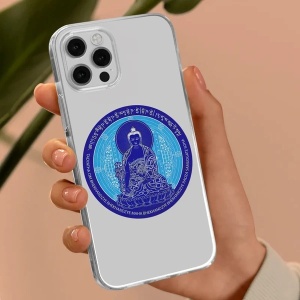 Sticker Feng Shui – Buddha Medicinei cu Floare de Lotus, 5 cm - Img 3