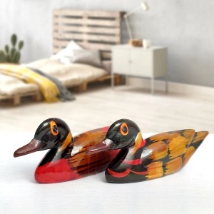 Rațe Mandarine – Set Feng Shui pentru Dragoste și Căsătorie, 2 buc., Lemn, 5 cm - Img 3