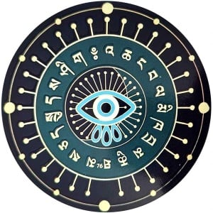 Sticker Feng Shui – Ochi Magic Norocos, verde, 11 cm - Img 1