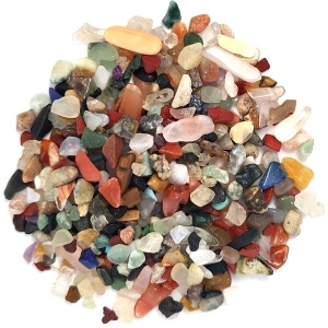 Săculeț Amuletă cu Pietre Semiprețioase Mixt, aprox. 25g (1–3 mm, multicolor) - Img 1
