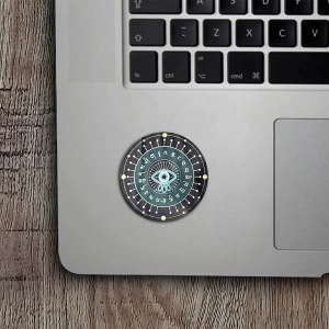 Sticker Feng Shui – Ochi Magic Norocos, verde, 11 cm - Img 2