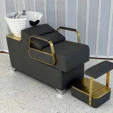 Scafa coafor tip pat cu suport pentru picioare Gold - Img 2