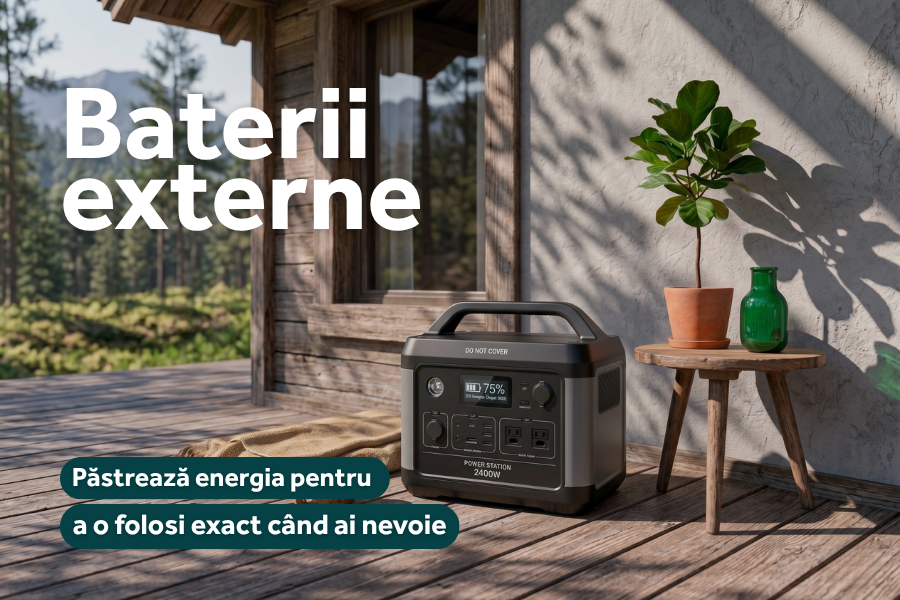 Baterii externe fiabile pentru energie disponibilă oriunde și oricând ai nevoie.