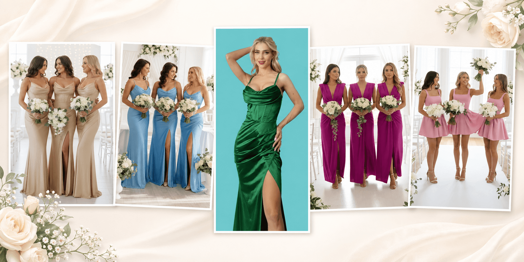 Rochii pentru domnisoare de onoare: 5 culori elegante pentru o nunta memorabila