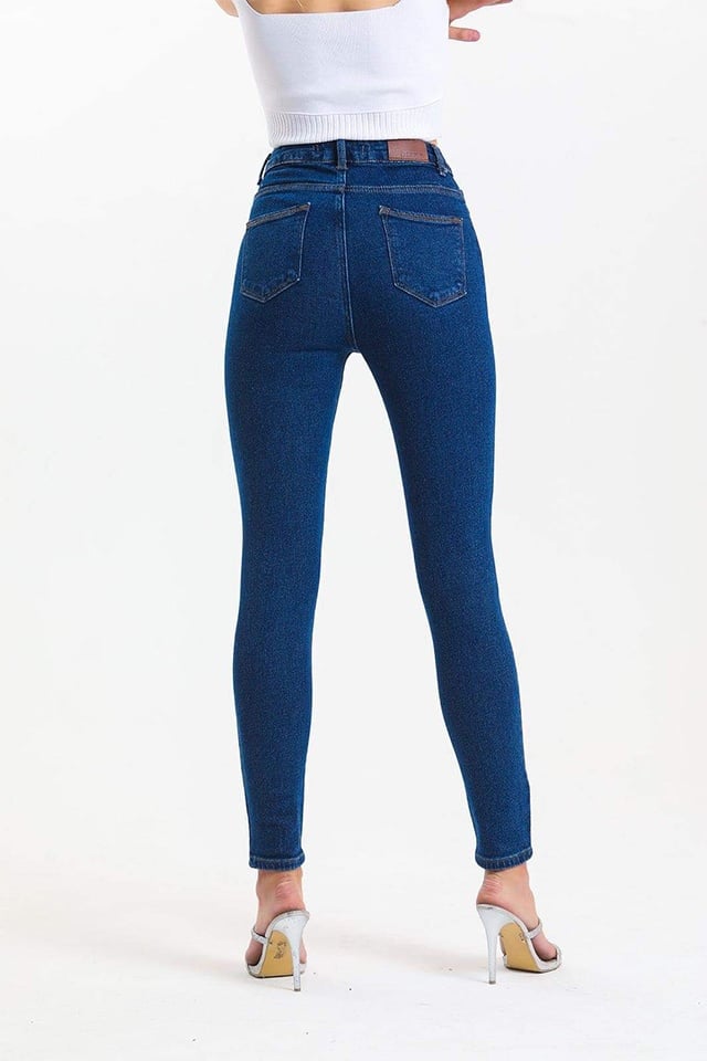 Blugi skinny Zayan, tip colant, cu extra elastan si talie inalta - 3 | YEO