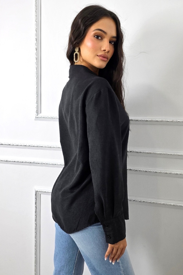 Camasa casual de dama Bethany cu nasturi, Negru, Marime S/M - 1 | YEO