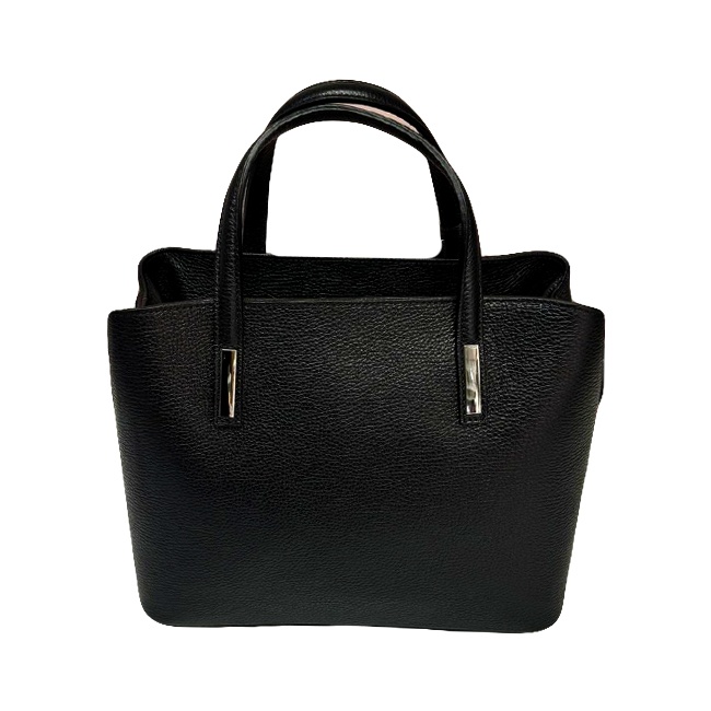 Geanta Business Tote, din piele naturala si curea detasabila, Negru