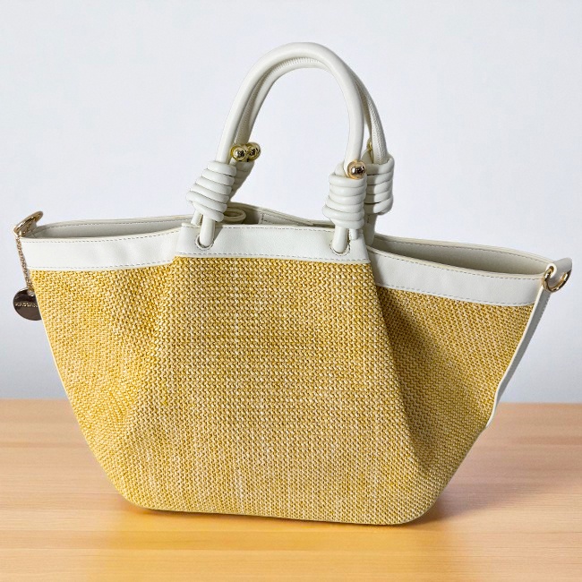 Geanta plaja tip shopper, LiLo, cu bareta detasabila si capsa magnetica, Alb