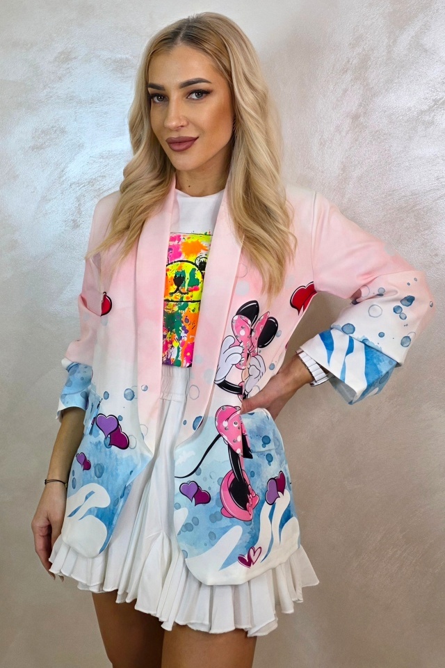 Sacou de zi GRAFFITI, cu imprimeu Disney, Minnie, Marime S/M