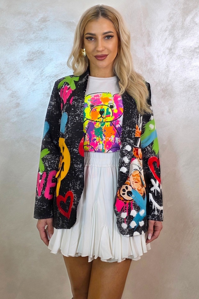 Sacou de zi GRAFFITI, cu imprimeu RELAXED Today, Marime S/M