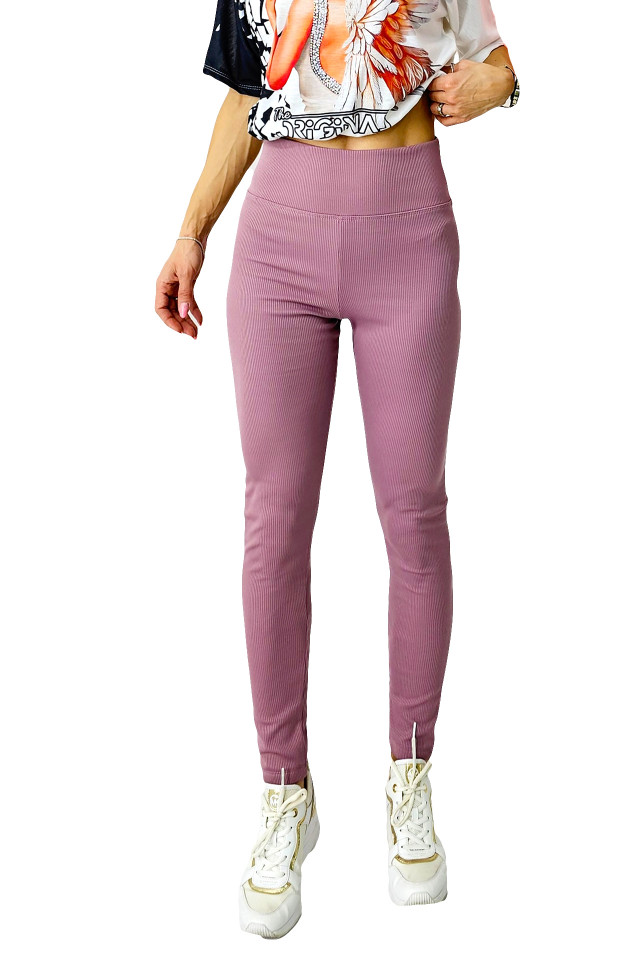 Colanti vatuiti Sporty Comfort, tetra si banda lata in talie cu efect modelator, Roz