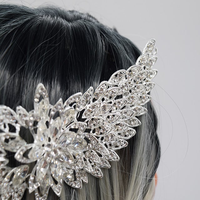 Diadema de par Lora, cu pietre semipretioase, argintie, DL012 - 3 | YEO