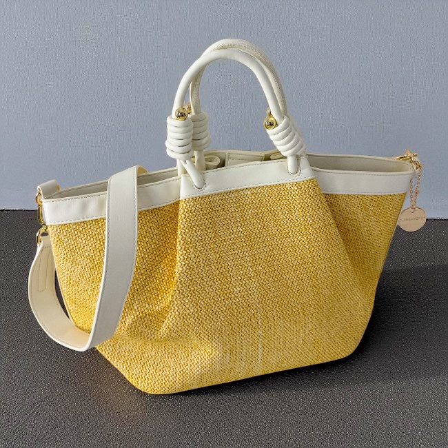 Geanta plaja tip shopper, LiLo, cu bareta detasabila si capsa magnetica, Alb - 1 | YEO