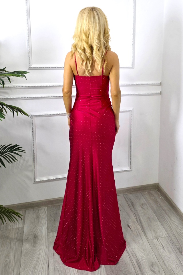 Rochie lunga de seara, Astoria Blink, cu paiete si corset, Magenta, Marime S/M