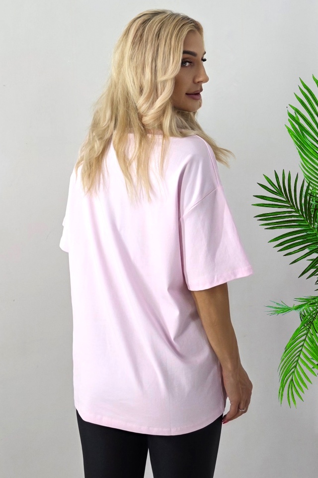 Tricou lung imprimat BuBu TOY si colier cu jucarie plus, Roz, Marime S/M/L - 1 | YEO