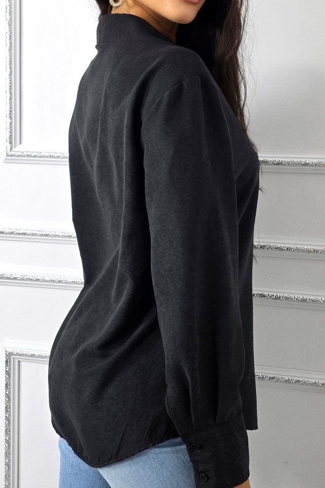 Camasa casual de dama Bethany cu nasturi, Negru, Marime S/M - 3 | YEO