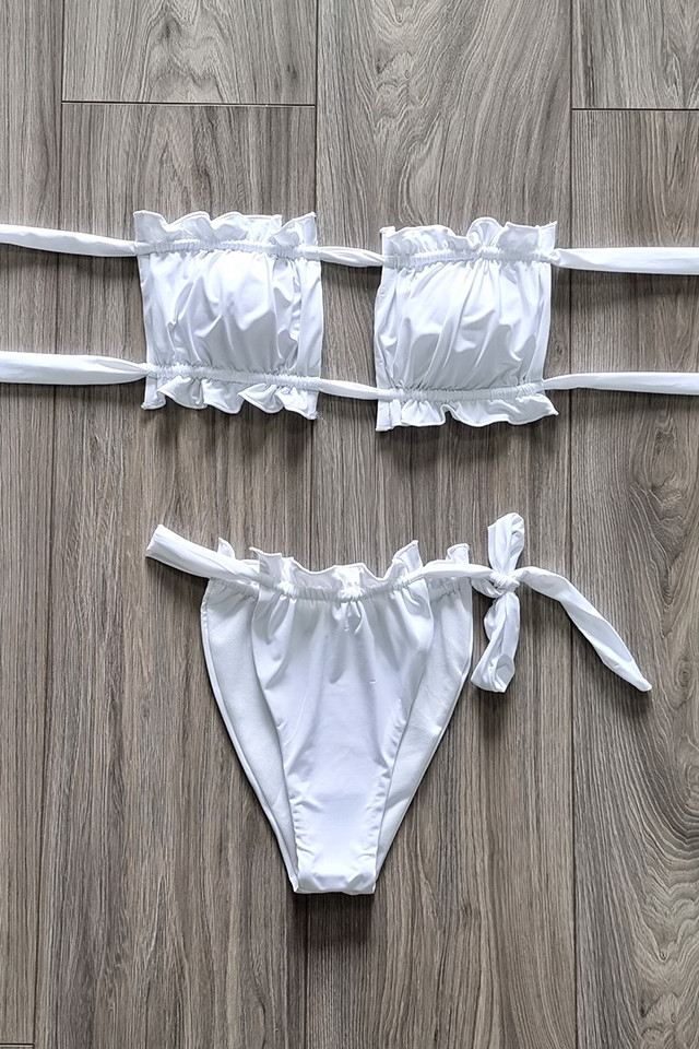 Costum de baie doua piese Zaira alb - 3 | YEO