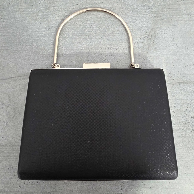 Geanta de ocazie, SYLVI, tip clutch, cu lant detasabil argintiu si piele ecologica, Negru - 3 | YEO