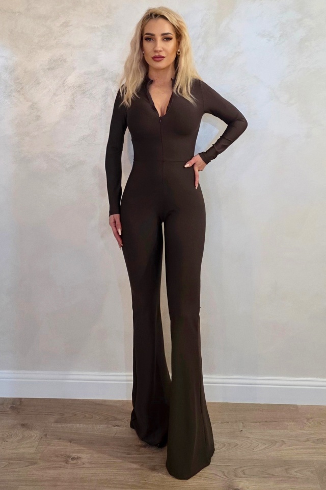 Salopeta evazata NALY, cu fermoar si guler tunica, MARO