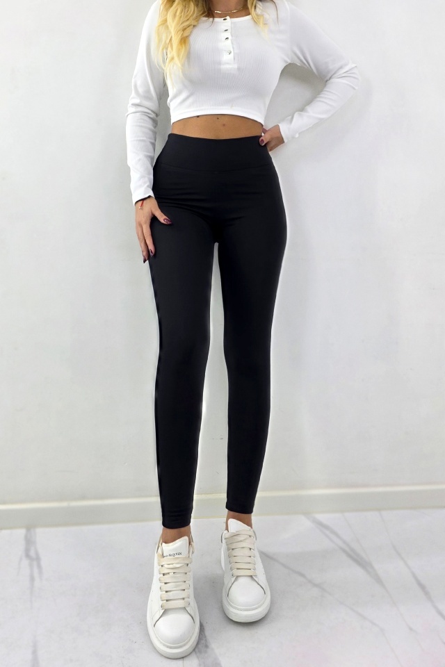 Colanti vatuiti OLAFIT, cu emblema si banda modelatoare, NEGRU