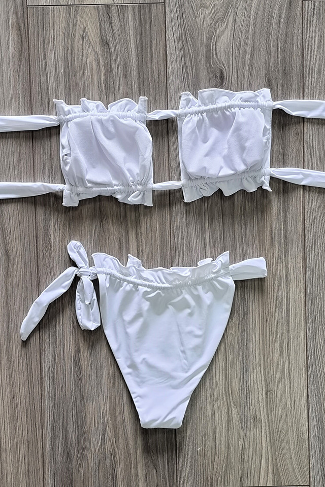 Costum de baie doua piese Zaira alb - 4 | YEO