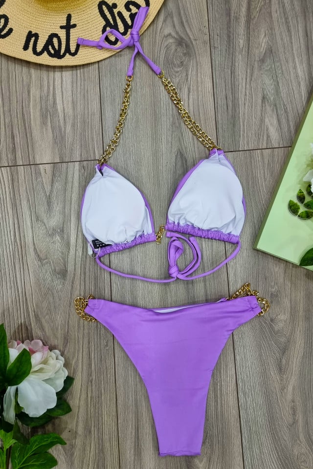 Costum de baie Oceans, din doua piese, Lila - 2 | YEO