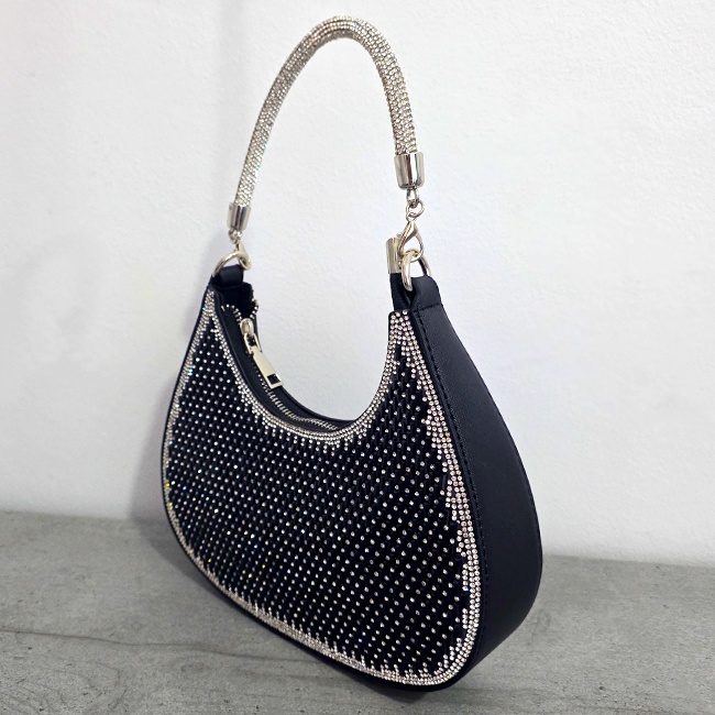 Geanta mini FIZ HOBO, pentru evenimente, cu toarta detasabila, Negru - 2 | YEO