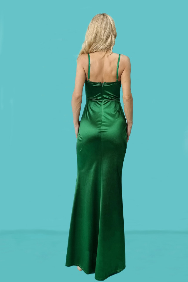 Rochie lunga cu corset, Astoria, verde, Marime universala S/M