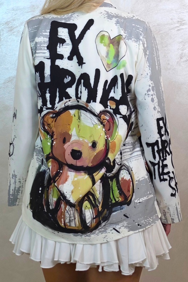 Sacou de zi GRAFFITI, cu imprimeu pop-art, Go To Shop, Marime S/M