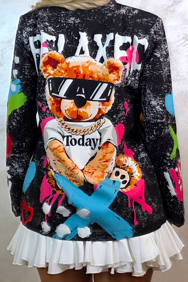 Sacou de zi GRAFFITI, cu imprimeu RELAXED Today, Marime S/M