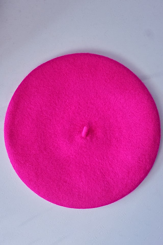 Basca dama French, de tip bereta, Fucsia - 4 | YEO