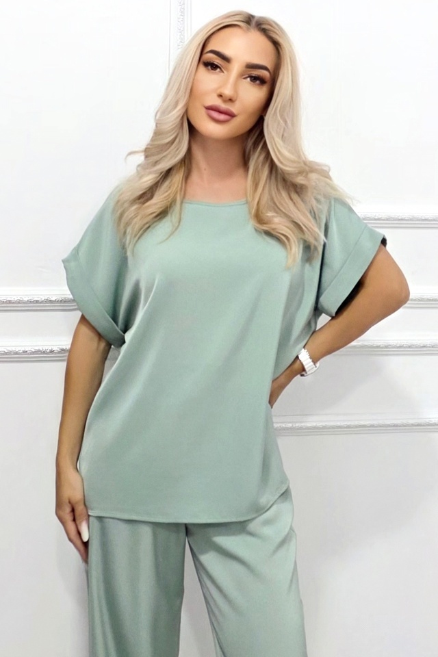 Bluza vaporoasa LYRA, maneca scurta cu manseta, VerniL - 3 | YEO