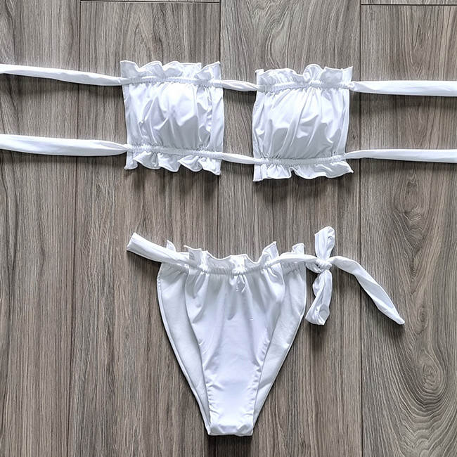 Costum de baie doua piese Zaira alb - 5 | YEO