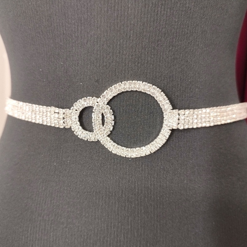 Curea metalica decorativa, WYZ cu pietre artizanale, Silver Snowman - 2 | YEO