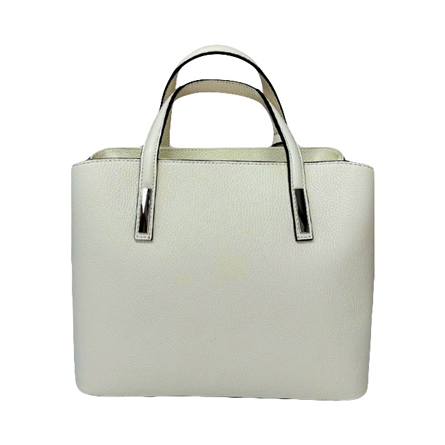 Geanta Business Tote, din piele naturala si curea detasabila, Crem