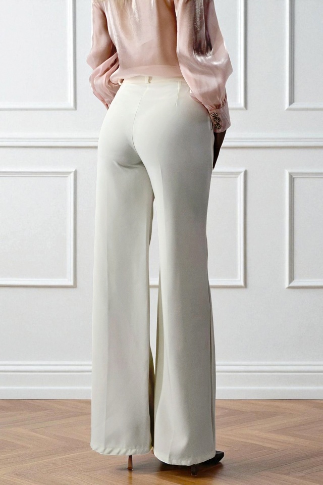 Pantaloni eleganti de dama AVIA, croi larg cu buzunare, ALB - 1 | YEO