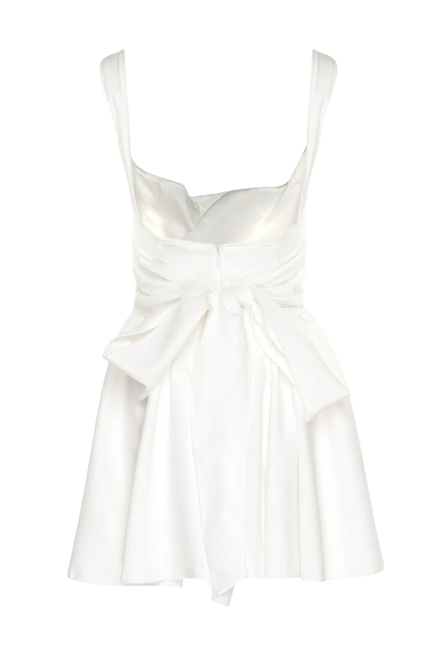 Rochie lejera de zi MARA, croiala babydoll si funda, ALB, Marime S/M/L
