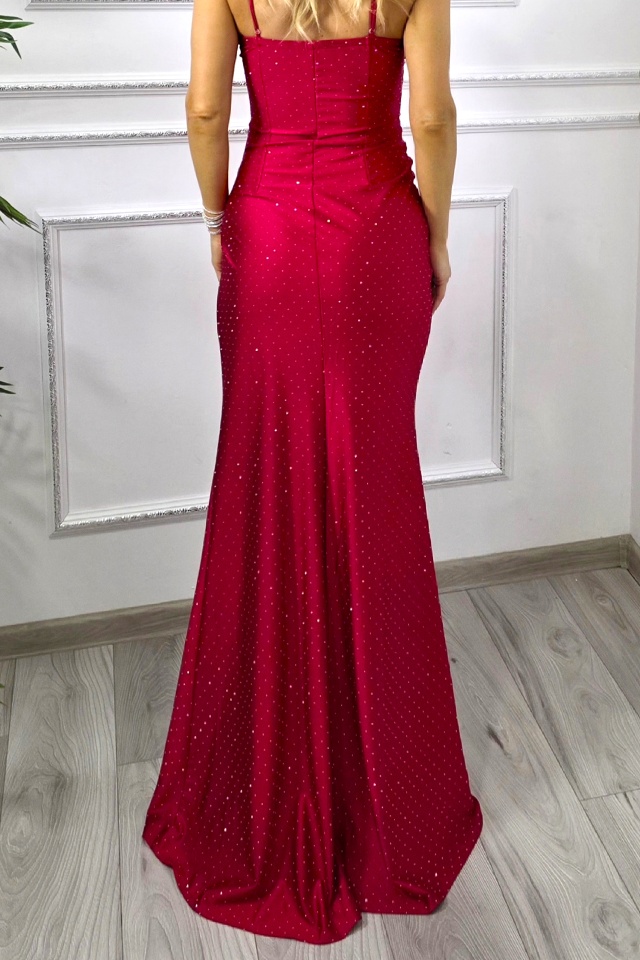 Rochie lunga de seara, Astoria Blink, cu paiete si corset, Magenta, Marime S/M
