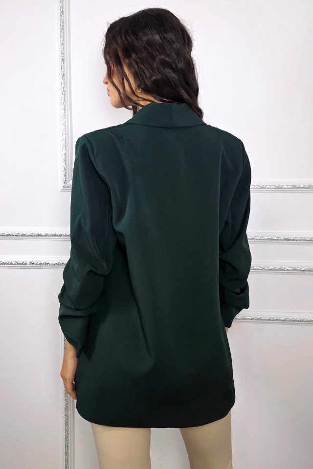 Sacou office Alessia, cu buzunare decorative, Verde inchis, Marime S/M - 1 | YEO