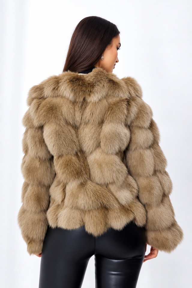 Blana naturala de vulpe Sidonia, cu prindere pe interior, Maro, Marime S/M/L — imaginea 2