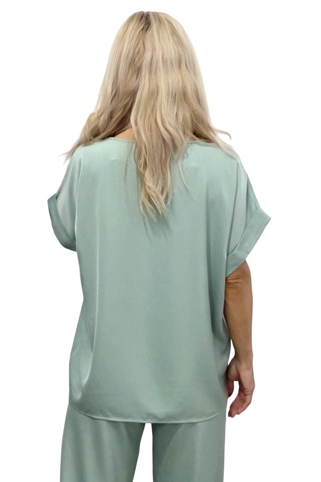 Bluza vaporoasa LYRA, maneca scurta cu manseta, VerniL - 4 | YEO