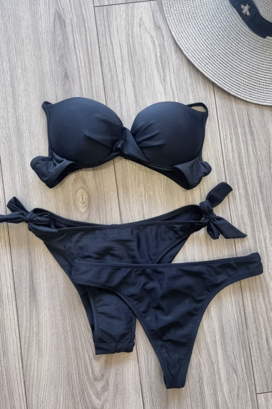 Costum de baie Magnificent, din trei piese, Negru - 4 | YEO